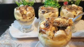 تحلية سريعة وراقية بالموز 🍌😋والڤاني🥰