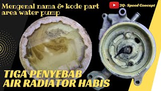 Tiga penyebab air radiator habis (Mengenal nama & kode part area water pump)