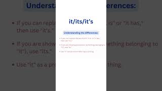 it/its/it's Understanding the difference | it, its, it's #shorts #esl #mcquizofficial  #english