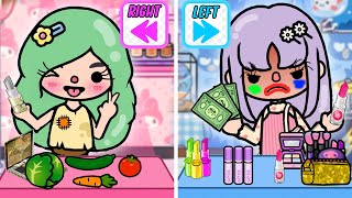 Rich and Poor Girl In Left and Right Challenge | Toca Life Story |Toca Boca