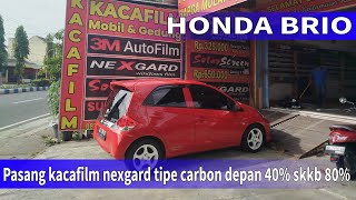 HONDA BRIO PASANG KACAFILM NEXGARD TIPE CARBON DEPAN 40% SKKB 80%