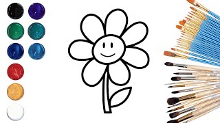 Learning to draw a flower and coloring books for children