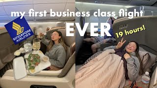 My Entire FIRST Business Class Experience! NEW YORK to SINGAPORE | 19 hours on Airbus A350 ✈️