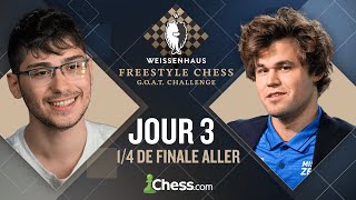 Alireza Firouzja face à Magnus Carlsen au Freestyle Chess GOAT Challenge 2024 | 1/4 Finale | Jour 3