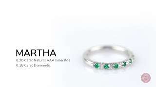 Traditional Emerald & Diamond half-eternity ring - Martha