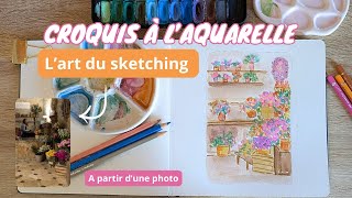 Débuter le sketching : créer un croquis simple et rapide dans votre sketchbook à l'aquarelle 🌸🎨