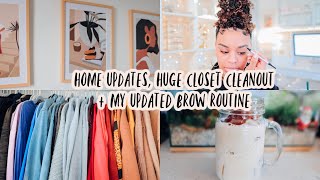 vloggg | home updates, huge closet cleanout + my updated brow routine