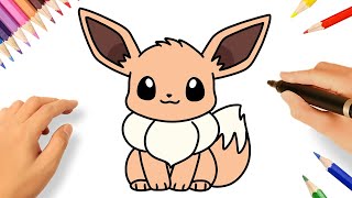 CÓMO DIBUJAR A EEVEE KAWAII FACIL