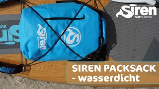 SIREN Packsack - der wasserdichte Rucksack als Tasche für das Gepäcknetz des SUP Boards