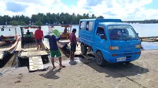 Loading of Multicab to sampan, Brgy. Rawis, Laoang, Northern Samar