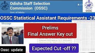 #osscupdate Ossc Statistical Assistant Expected Cut-off ? ll ossc Statistical Assistant  Answer Key