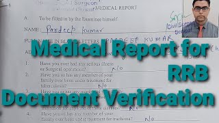 Complete Medical Report Process for RRB document Verification