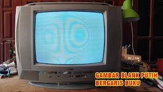 TV TABUNG GAMBAR BLANK PUTIH BERGARIS BUKU