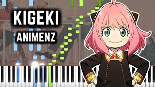 [Animenz] Kigeki (Comedy) - SPY×FAMILY ED - Piano Tutorial || Synthesia