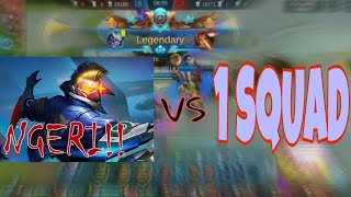 MOBILE LEGENDS HAYABUSA VS 1 SQUAD !!