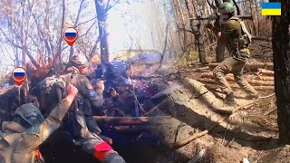 Close combat between Russia and Ukraine in the forest