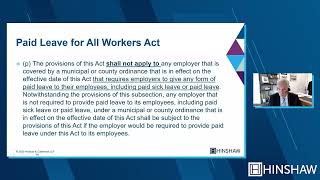 IL Paid Leave for All Workers Act (PLAWA):Unique Challenges for Hospitals and Health Care Providers