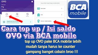 Cara top up saldo OVO via bca mobile.