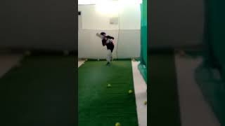 12 yr Old batting at Delhi Indoor cricket nets