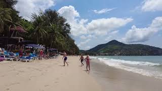 Kamala beach lunchtime walk, 15 minutes, 2022, march, Phuket, Thailand.