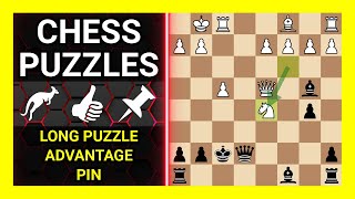 Chess Puzzles to Practice. Themes: Long puzzle, Advantage, Pin. Learn Chess