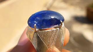 Unheated Untreated Natural Royal Blue Sapphire Myanmar Mogok 11.36ct Cabochon