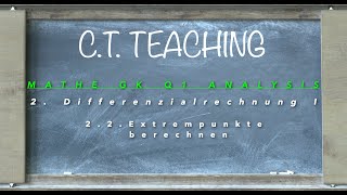 Mathe GK Q1/ 2. Differenzialrechnung I/ 2.2. Extrempunkte berechnen