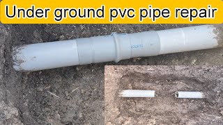 Under ground pvc pipe repair | Repair coupler installation ..