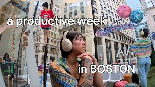 my 1st week as a crochet artist living in BOSTON