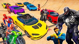 SKIBIDI TOILET BOSS & SPIDER Shark VS ALL SUPERHEROES ! NEW EPICS STUNT RACE In GTA V !