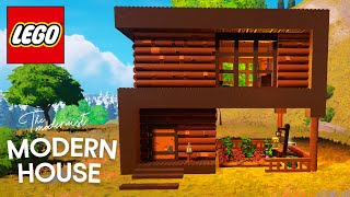 How To Build a Small Modern Wooden House in Fornite Lego!