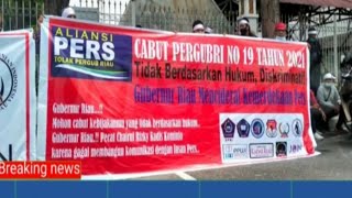 Geruduk Gubernur, Aksi Demo Ratusan Media Minta Cabut Pergub Riau Nomor 19 Tahun 2021