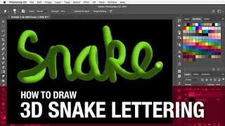 How to draw 3D snake lettering in Photoshop - in just two minutes.