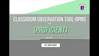 Proficient COT-RPMS SY 2023-2024