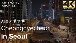 서울시 자그마한 자연, 청계천 야간 드론 영상 / Small Nature in Seoul, Cheonggyecheon ( 시네마틱 아카이브 )