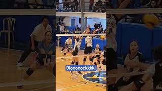 Adamson Lady Falcon Eloi Aljibe with a MONSTER BLOCK on Akari Charger Grethcel Soltones!