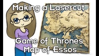 Topographic Lasercut map of Essos from Game of Thrones