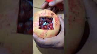 How to easy pomegranate carving #shortsfeed #fruitcarving #pomegranate