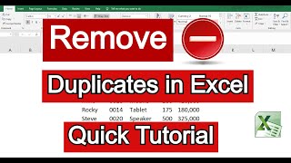 Remove Duplicates in Excel || Duplicate Values || #youtubeshorts