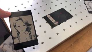 Engrave photos on metal card with 20 watt fiber laser --- OPTIC TECH