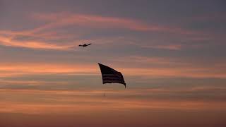 Veteran's day:  drone carries 20ft American flag