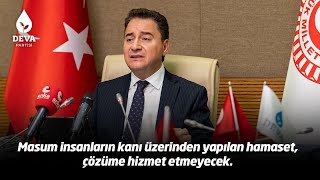 Masum insanların kanı üzerinden yapılan hamaset, çözüme hizmet etmeyecek.