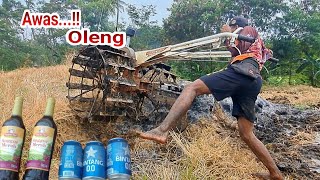 Gara2 sebotol minuman...!! Traktor zeva garap lahan petak kecil & sempit