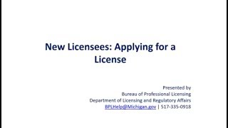 Applying for your first license on MIPLUS