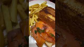 SALMON SANDWICH WITH POTATOE FRIES #ytshorts  #asmr