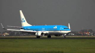 KLM Boeing 737-800 landing Amsterdam Schiphol