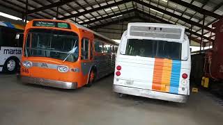 Marta, GCT, CCT, and old atlanta transit system buses at the Southeastern Railway Museum