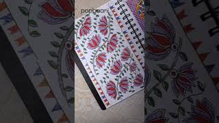 aesthetic Madhubani Motif colouring | #shorts #madhubani #journaling #selfcare