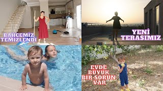 EV İLE ALAKALI BÜYÜK BİR SORUNUMUZ VAR🙁 BAHÇEMİZ TEMİZLENİYOR⎜ YENİ TERASIMIZ⎜ VLOG