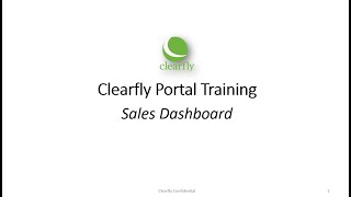 Clearfly Portal Training - Sales Dashboard